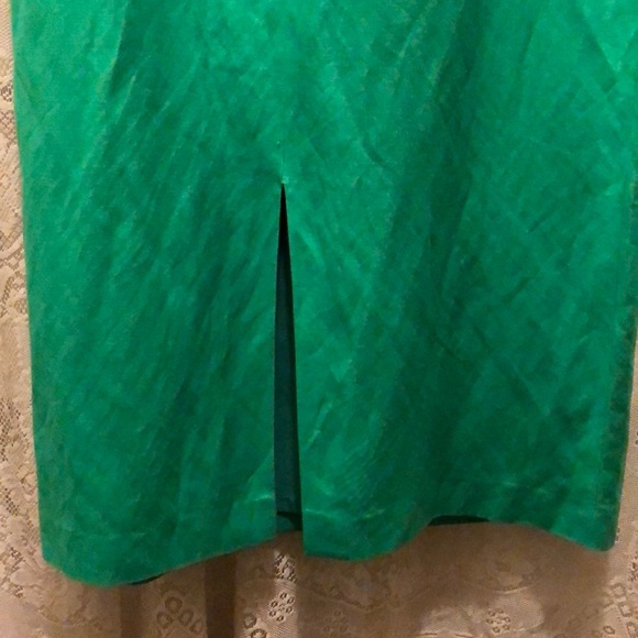 JESSICA HOWARD-2 PC LT EMERALD GREEN LINEN DRESS - Picture 6 of 8